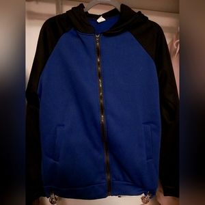 Blue and black Old Navy Sweatshirt Jacket.